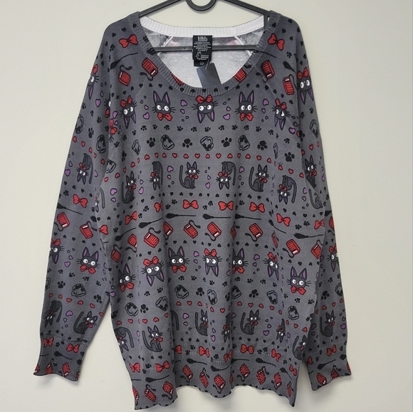 Torrid Ghibli Jiji Kiki Delivery Service Sweater Gray 2X - Picture 4 of 9